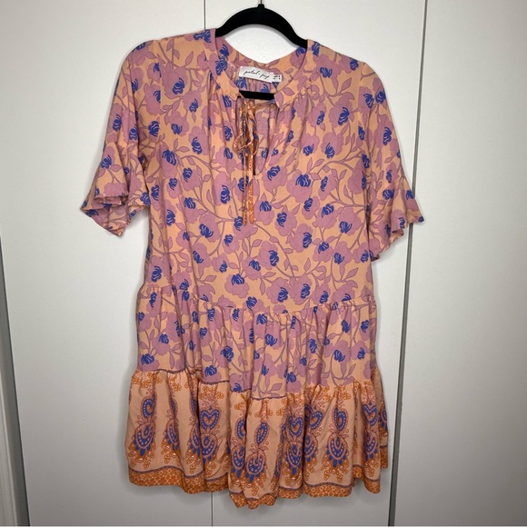 Petal and Pup Carlton Floral Boho Dress Orange Pink blue US 8 - Picture 2 of 9